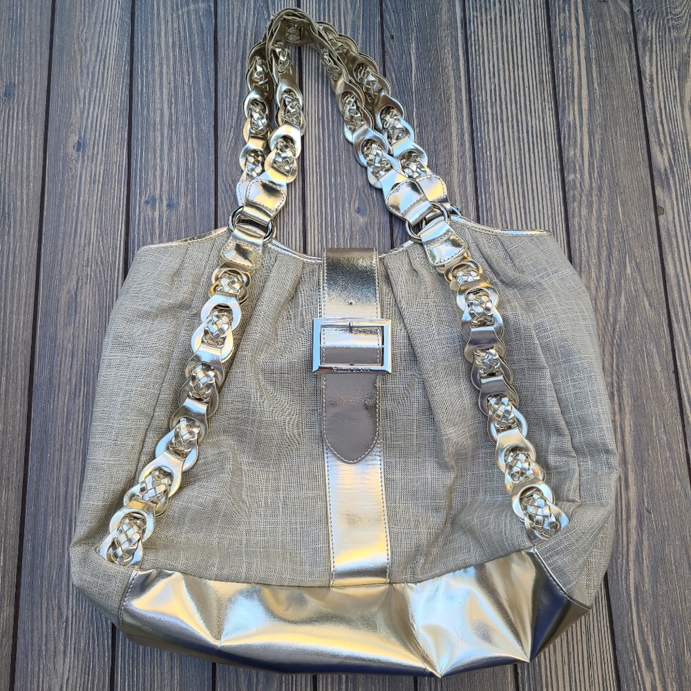 White House Black Market Silver Bag